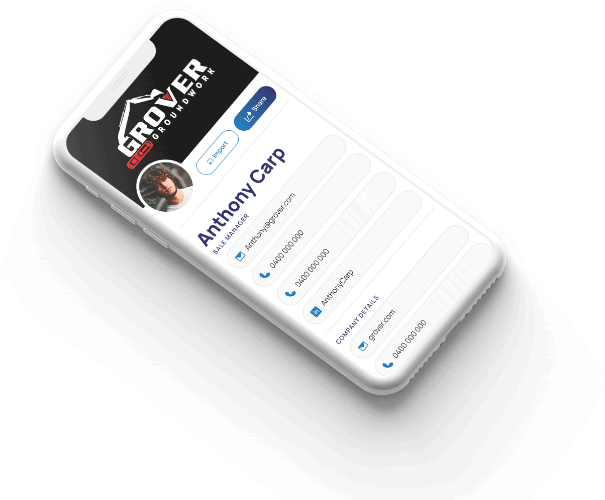 grover-phone digital business card app